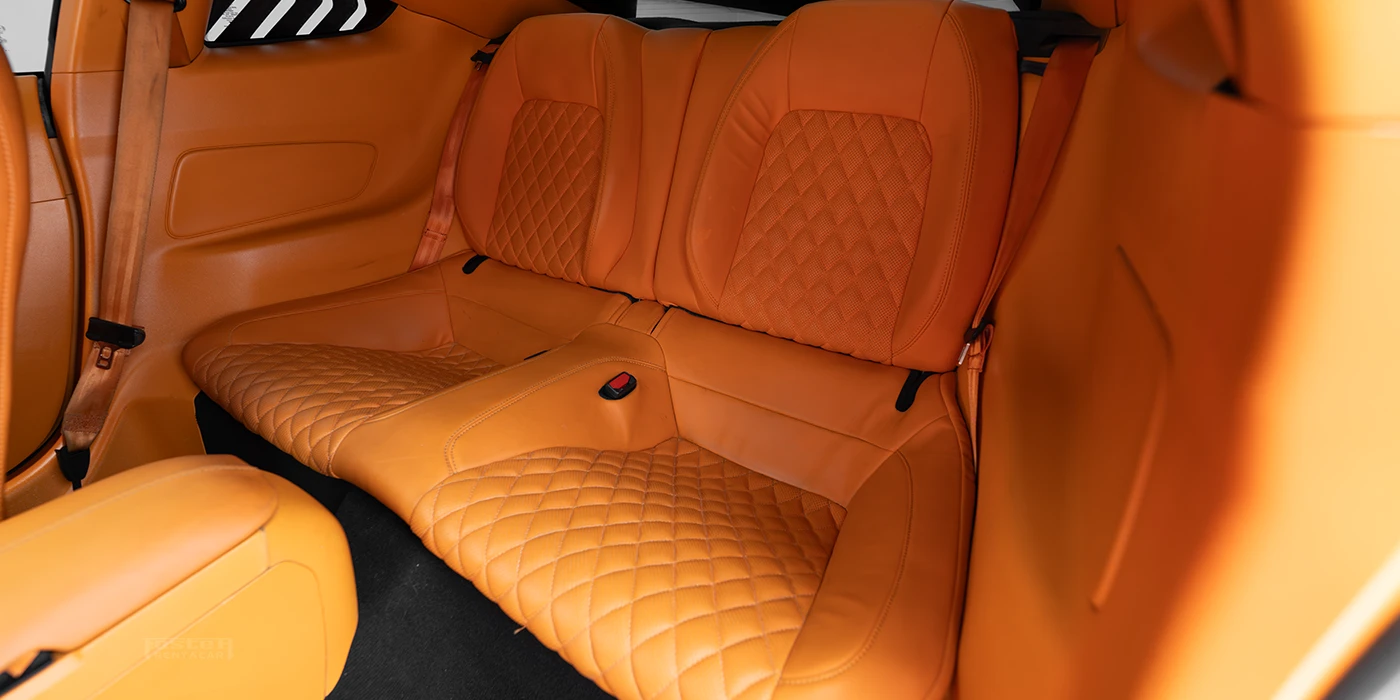 Ford Mustang Gray Orange Interior Back Seats